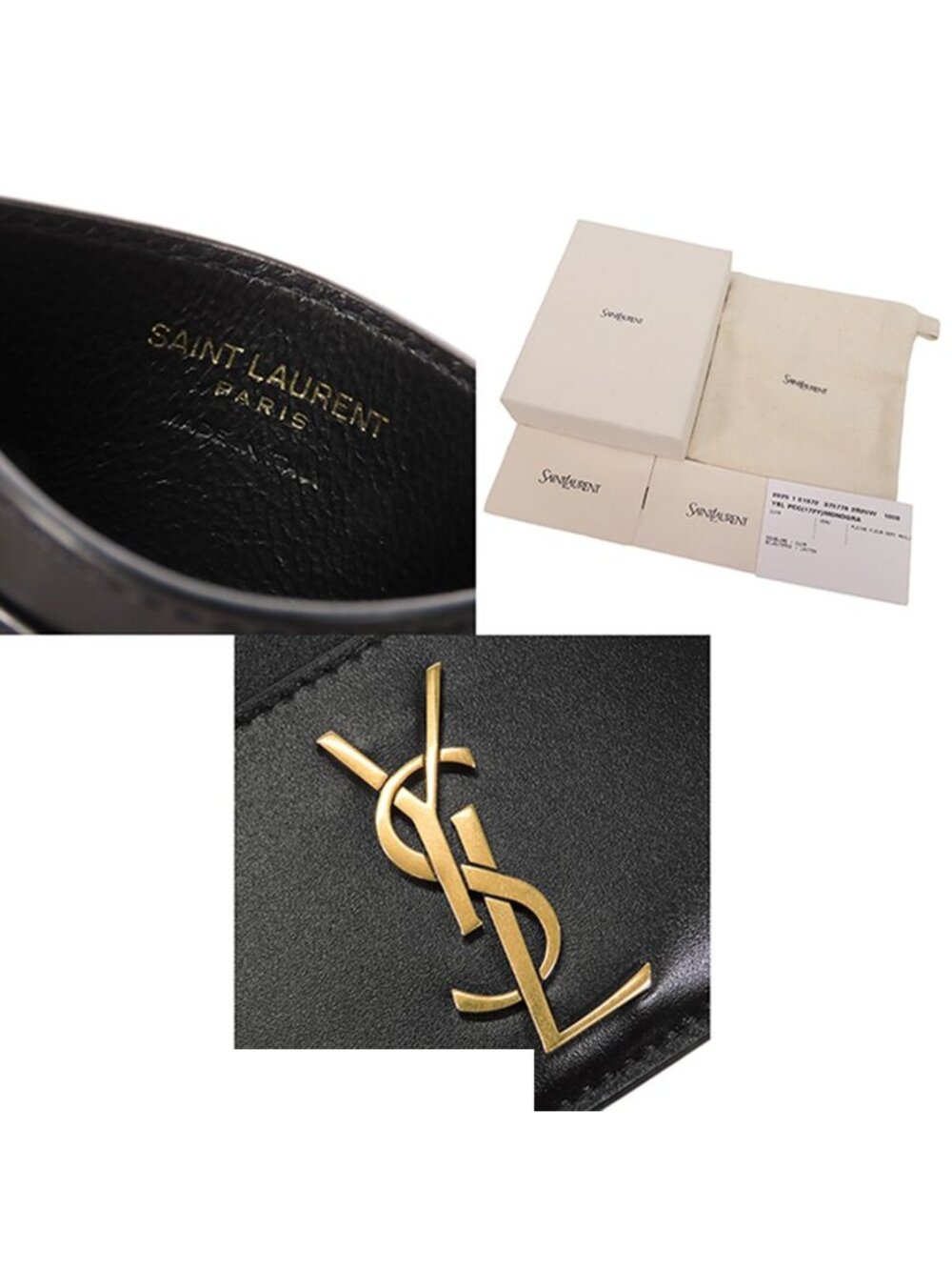 Saint Laurent Card Case Black Leather Cassandra - Picture 9 of 9
